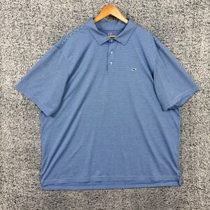 Vineyard Vines Shirt Mens 3XLT Blue Stripe Performance Golf Polo Tall Stretch